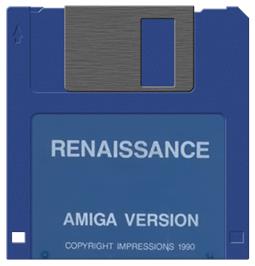Cartridge artwork for Renaissance on the Commodore Amiga.